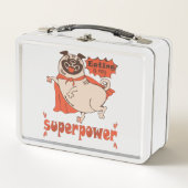 Lunch Box Manger est mon super-puissance rouge carlin style (Devant)