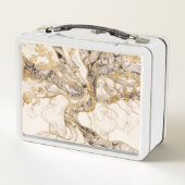 Lunch Box Marbre blanc Arbre de vie Abstrait (Dos)
