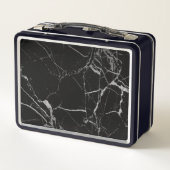 Lunch Box Marbre noir et argent de la veine (Dos)