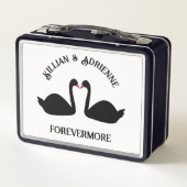Lunch Box Mariage gothique Baiser Black Swans Personnalisé (Dos)
