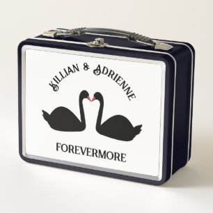 Lunch Box Mariage gothique Baiser Black Swans Personnalisé