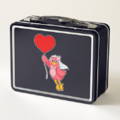 Lunch Box Mariée oiseau avec voile et ballon en forme de cœu (Dos)
