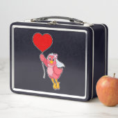 Lunch Box Mariée oiseau avec voile et ballon en forme de cœu (En situation)