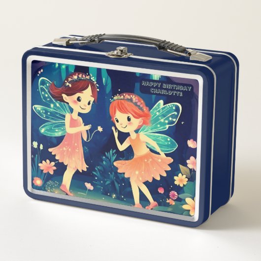 Lunch Box Marine Blue Enchanted Forest Fées Anniversaire Pho (Devant)