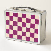 Lunch Box Maroon and beige checkerboard pattern (Devant)
