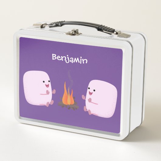 Lunch Box Marshmallows mignons roses par dessin animé sur le (Devant)