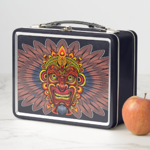 Lunch Box Masque rituel du roi guerrier tribal