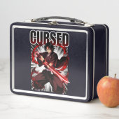 Lunch Box Maudit – Graphisme de guerrier katana de style ani (En situation)