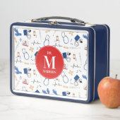Lunch Box Médecin Médicale moderne infirmière Motif Monogram (En situation)