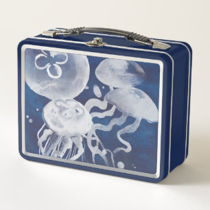 Lunch Box Méduses sur l'arrière - plan de marine