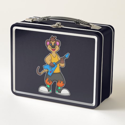 Lunch Box Meerkat comme musicien avec guitare (Devant)