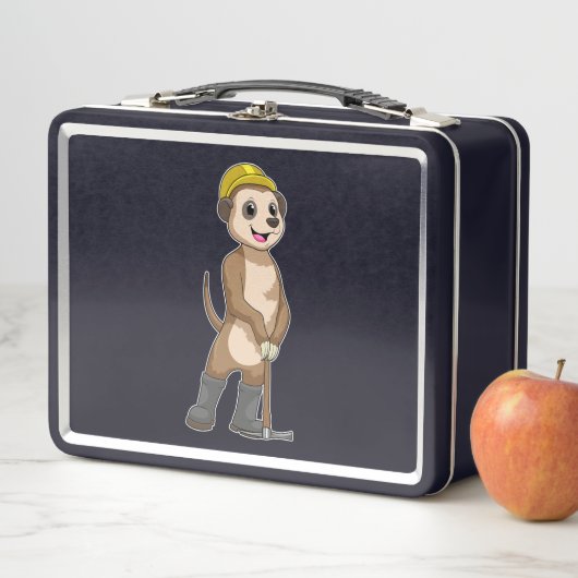 Lunch Box Meerkat en tant que mineur avec Pickaxe (En situation)
