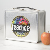 Lunch Box Meilleur enseignant jamais - Empreinte de léopard (En situation)