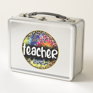 Lunch Box Meilleur enseignant jamais - Empreinte de léopard