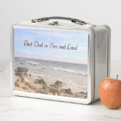 Lunch Box Meilleur papa photo de Wavy Atlantic Ocean Blue Sk (En situation)