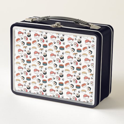 Lunch Box Mélange de Sushi Dessiné à la Main (Devant)