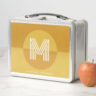 Lunch Box Mélange moutarde Jaune Géométrique Monogramme mode