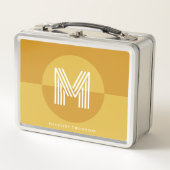 Lunch Box Mélange moutarde Jaune Géométrique Monogramme mode (Devant)