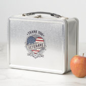 Lunch Box Merci aux vétérans conception vectorielle de cœur (En situation)