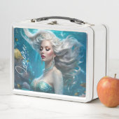 Lunch Box Mermaid cheveux en argent Turquoise Océan (En situation)