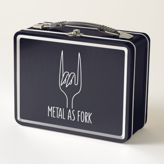 Lunch Box Métal comme Fork Drôle Rock sur la conception de c (Devant)