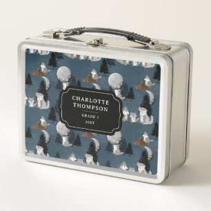 Lunch Box Meute de loups mignons ciel nocturne bois lune