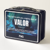 Lunch Box MIGHTY MAN OF VALOR Personalized Christian  (Devant)