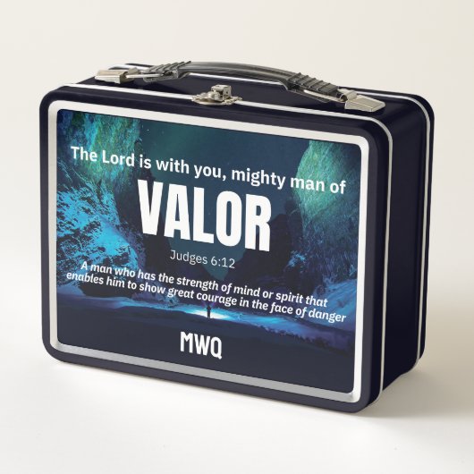 Lunch Box MIGHTY MAN OF VALOR Personalized Christian (Devant)