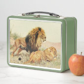 Lunch Box mignon amateur de lions vintages (En situation)