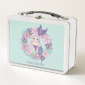 Lunch Box mignon filles plage mermaid ajouter nom (Devant)