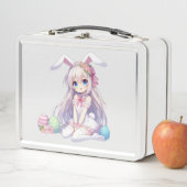 Lunch Box mignon, lapin anime Pâques (En situation)