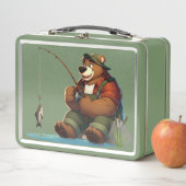 Lunch Box Mignon ours d’extérieur pêchant (En situation)