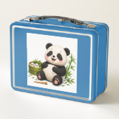 Lunch Box Mignon panda "Heure du déjeuner !" Baguettes Bambo (Dos)