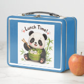 Lunch Box Mignon panda "Heure du déjeuner !" Baguettes Bambo (En situation)