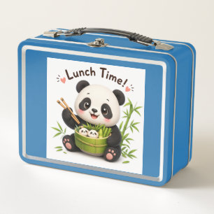 Lunch Box Mignon panda "Heure du déjeuner !" Baguettes Bambo