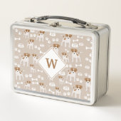 Lunch Box Mignonne Chien Chiot Empreintes de pattes Motif Mo (Devant)