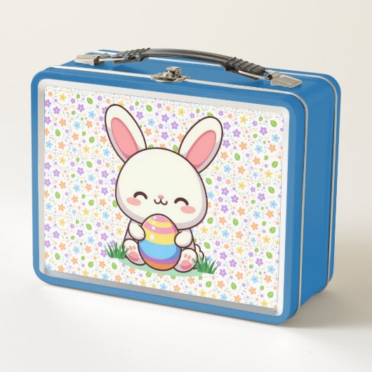 Lunch Box Mignonne lapin de printemps/Pâques avec oeuf (Devant)