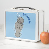 Lunch Box Mignonne manatée bébé avec bulles illustration (En situation)