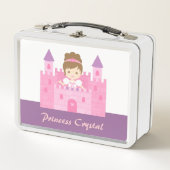 Lunch Box Mignonne Princesse fille dans le château rose Pers (Devant)