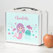 Lunch Box Mignonne sirène fille personnalisée (En situation)
