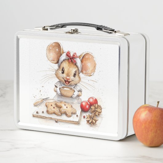 Lunch Box Mignonne souris Chef Noël (En situation)