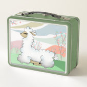 Lunch Box mignonnes filles amantes lama ajouter le nom (Dos)