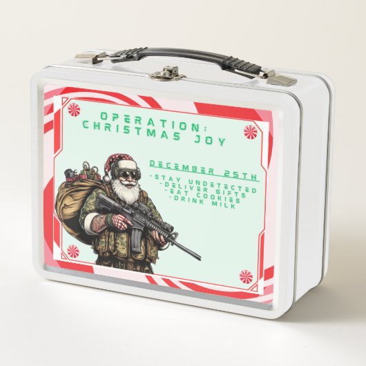 Lunch Box Militaire amusant/Père Noël de Noël (Devant)