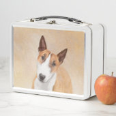 Lunch Box Miniature Taureau Terrier Peinture - Joli Original (En situation)
