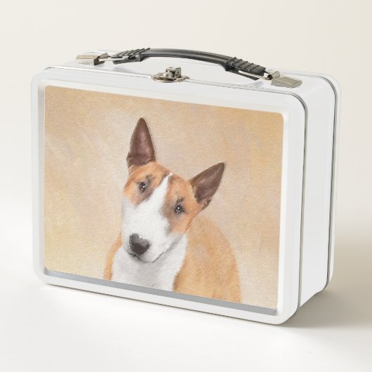 Lunch Box Miniature Taureau Terrier Peinture - Joli Original (Devant)