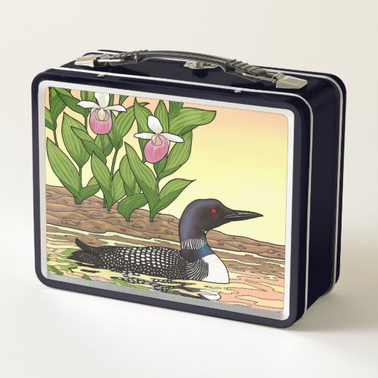 Lunch Box MN State Bird Flower Loon Lady Slipper (Dos)