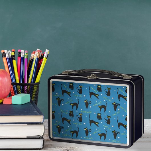 Lunch Box Mod Black Cats Nom personnalisé