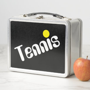Lunch Box Mod mince blanc Jaune TENNIS Texte sur Cool noir