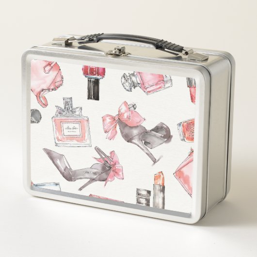 Lunch Box Mode chic d'aquarelle des accents | (Devant)