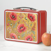 Lunch Box Modèle fleur de pavot doré  (En situation)